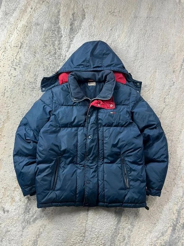 Tommy Hilfiger Navy Red quilted puffer jacket Size M